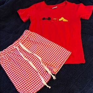 Disney Red Kids Pajama Set with Mickey Design